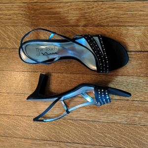 Touch of Nina Black Strap Gem Heels